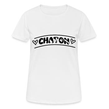 Chaton - T-shirt respirant Femme - blanc - Devant - AI Model Female 172 dark (172cm)