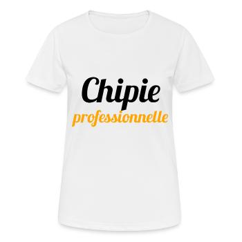 Chipie professionnelle - Humour - T-shirt respirant Femme - blanc - Devant - AI Model Female 172 dark (172cm)