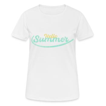 Hello Summer summer beach holiday gift - Women's Breathable T-Shirt - white - Front - AI Model Female 172 dark (172cm)