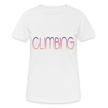 Climbing - Frauen T-Shirt atmungsaktiv - Weiß - Vorne - AI Model Female 172 dark (172cm)