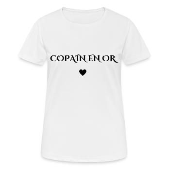copain en or - T-shirt respirant Femme - blanc - Devant - AI Model Female 172 dark (172cm)