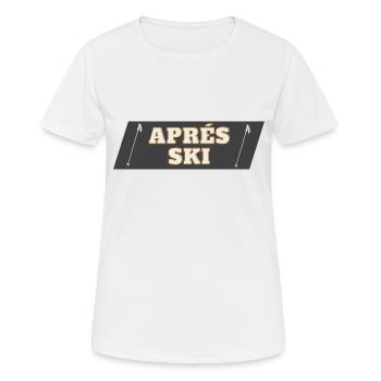 Chemises de ski Aprés pour l’After Ski Party - T-shirt respirant Femme - blanc - Devant - AI Model Female 172 dark (172cm)