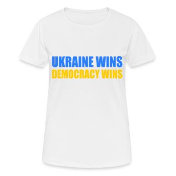 Ukraine wins democracy wins - Women's Breathable T-Shirt - white - Front - AI Model Female 172 dark (172cm)