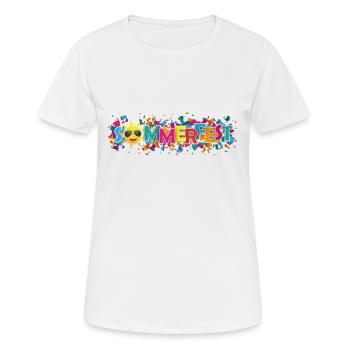 Colored Paper Confetti Sun Sommerfest - Frauen T-Shirt atmungsaktiv - Weiß - Vorne - AI Model Female 172 dark (172cm)