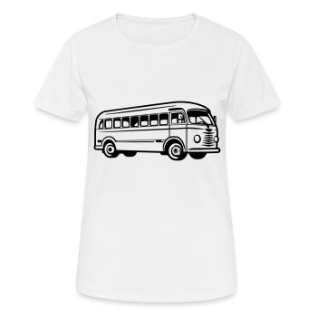 Bus - Frauen T-Shirt atmungsaktiv - Weiß - Vorne - AI Model Female 172 dark (172cm)