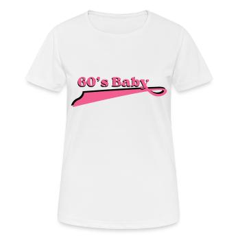 Année 60 baby - T-shirt respirant Femme - blanc - Devant - AI Model Female 172 dark (172cm)