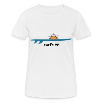 Surfing Surfboard Surfer Wassersport - Frauen T-Shirt atmungsaktiv - Weiß - Vorne - AI Model Female 172 dark (172cm)