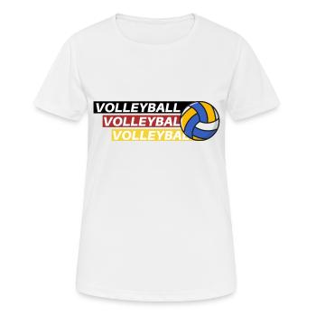 Volleyball Passion: Schwarz, Rot, Gold - Frauen T-Shirt atmungsaktiv - Weiß - Vorne - AI Model Female 172 dark (172cm)