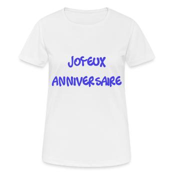 1. 1 AN. 1er ANNIVERSAIRE. ANNIVERSAIRE 1 AN - T-shirt respirant Femme - blanc - Devant - AI Model Female 172 dark (172cm)