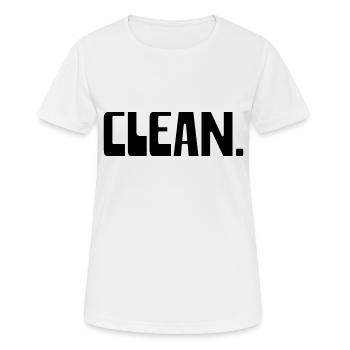 CLEAN - Frauen T-Shirt atmungsaktiv - Weiß - Vorne - AI Model Female 172 dark (172cm)