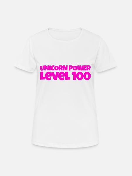 Unicorn Power Level 100 - Women's Breathable T-Shirt - white