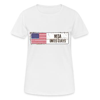 Mesa Flagge der Vereinigten Staaten - Frauen T-Shirt atmungsaktiv - Weiß - Vorne - AI Model Female 172 dark (172cm)