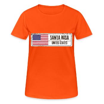Santa Rosa Flag - Women's Breathable T-Shirt - neon orange - Front - AI Model Female 172 dark (172cm)