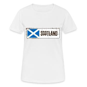 Schottische Flagge - Frauen T-Shirt atmungsaktiv - Weiß - Vorne - AI Model Female 172 dark (172cm)