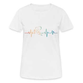 Battement de coeur rétro chef cuisinier - T-shirt respirant Femme - blanc - Devant - AI Model Female 172 dark (172cm)