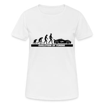 evolution of tuning / Auto Tuning Design - Frauen T-Shirt atmungsaktiv - Weiß - Vorne - AI Model Female 172 dark (172cm)