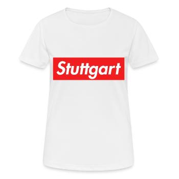 Landeshauptstadt Stuttgart - Frauen T-Shirt atmungsaktiv - Weiß - Vorne - AI Model Female 172 dark (172cm)