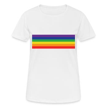 Drapeau arc-en-ciel - T-shirt respirant Femme - blanc - Devant - AI Model Female 172 dark (172cm)