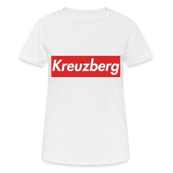 Kreuzberg - Frauen T-Shirt atmungsaktiv - Weiß - Vorne - AI Model Female 172 dark (172cm)