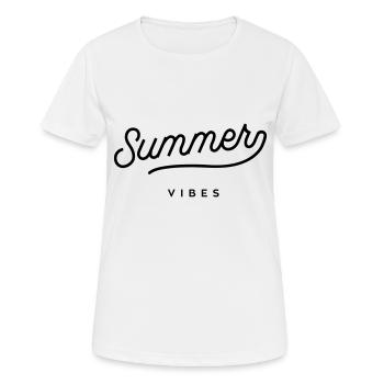 Summer Vibes - Frauen T-Shirt atmungsaktiv - Weiß - Vorne - AI Model Female 172 dark (172cm)
