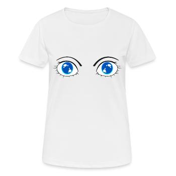 blue eyes - Women's Breathable T-Shirt - white - Front - AI Model Female 172 dark (172cm)