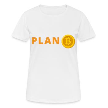 Bitcoin Plan B - T-shirt respirant Femme - blanc - Devant - AI Model Female 172 dark (172cm)