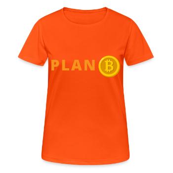Bitcoin Plan B - Women's Breathable T-Shirt - neon orange - Front - AI Model Female 172 dark (172cm)