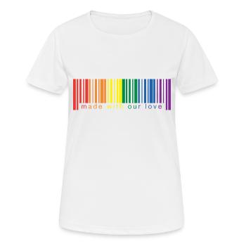 Code-Barres lgbt - T-shirt respirant Femme - blanc - Devant - AI Model Female 172 dark (172cm)