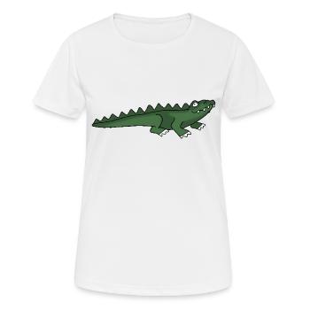 Krokodil - Frauen T-Shirt atmungsaktiv - Weiß - Vorne - AI Model Female 172 dark (172cm)
