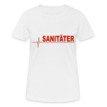 Sanitäter Krankenwagen Rettungssanitäter - Frauen T-Shirt atmungsaktiv - Weiß - Vorne - AI Model Female 172 dark (172cm)