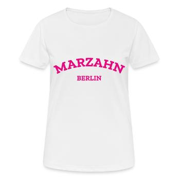 Berlin - Marzahn - Berlinerin - Berliner Bär - T-shirt respirant Femme - blanc - Devant - AI Model Female 172 dark (172cm)