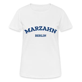 Berlin - Marzahn - Berlinerin - Berliner Bär - Frauen T-Shirt atmungsaktiv - Weiß - Vorne - AI Model Female 172 dark (172cm)