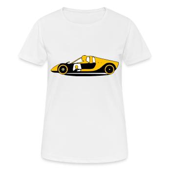 Sportwagen - Frauen T-Shirt atmungsaktiv - Weiß - Vorne - AI Model Female 172 dark (172cm)