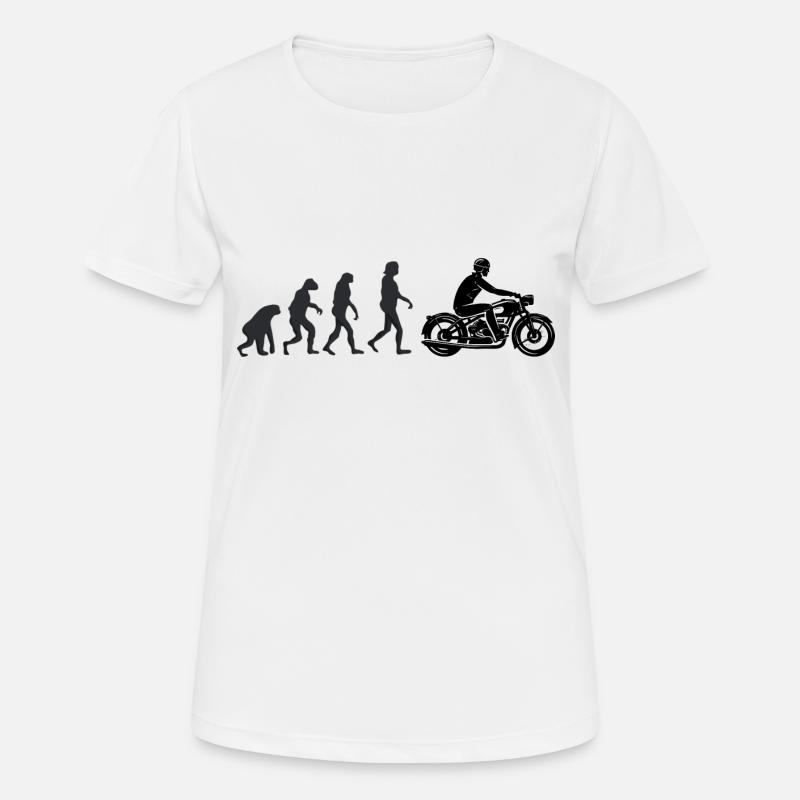 Biker - Human evolution - Women's Breathable T-Shirt - white