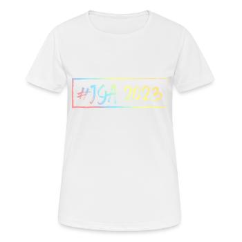 Jga 2023 - Frauen T-Shirt atmungsaktiv - Weiß - Vorne - AI Model Female 172 dark (172cm)