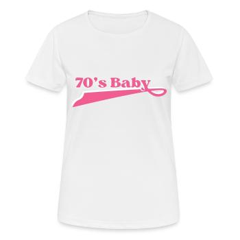 Année 70 baby - T-shirt respirant Femme - blanc - Devant - AI Model Female 172 dark (172cm)