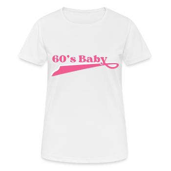 Année 60 baby - T-shirt respirant Femme - blanc - Devant - AI Model Female 172 dark (172cm)