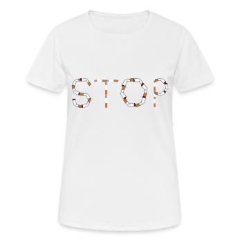 Stoppen Sie Zigaretten - Frauen T-Shirt atmungsaktiv - Weiß - Vorne - AI Model Female 172 dark (172cm)