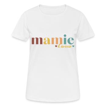 Mamie d' amour cadeau fête des grands-mères - T-shirt respirant Femme - blanc - Devant - AI Model Female 172 dark (172cm)