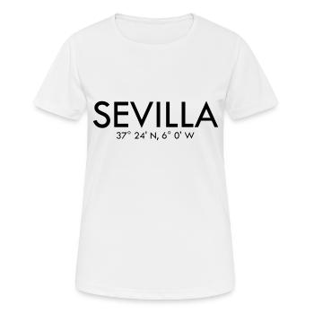 Sevilla - Spain - Coordinates Latitude Longitude - Women's Breathable T-Shirt - white - Front - AI Model Female 172 dark (172cm)