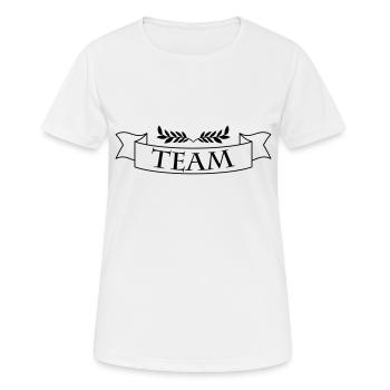 équipe - T-shirt respirant Femme - blanc - Devant - AI Model Female 172 dark (172cm)