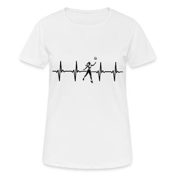 I love Volleyball Heartbeat Pulse - Fitness Design - Women's Breathable T-Shirt - white - Front - AI Model Female 172 dark (172cm)