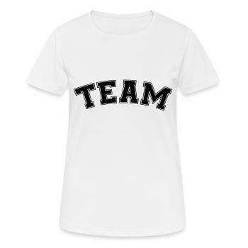 équipe - T-shirt respirant Femme - blanc - Devant - AI Model Female 172 dark (172cm)