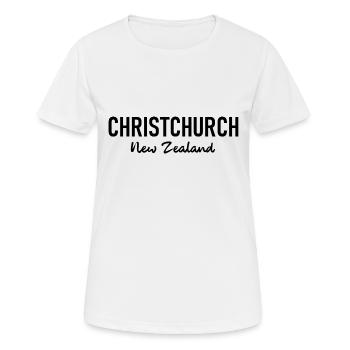 Christchurch - Nouvelle-Zélande - Aotearoa - Kiwi - T-shirt respirant Femme - blanc - Devant - AI Model Female 172 dark (172cm)