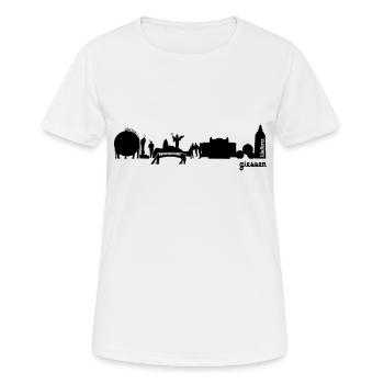 Gießen Skyline - Frauen T-Shirt atmungsaktiv - Weiß - Vorne - AI Model Female 172 dark (172cm)