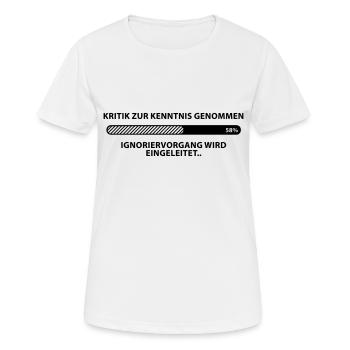KRITIK ZUR KENNTNIS GENOMMEN ★ hq 1c Vektor - Frauen T-Shirt atmungsaktiv - Weiß - Vorne - AI Model Female 172 dark (172cm)