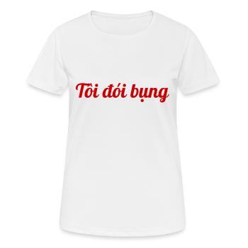 Ich bin hungrig - Vietnamesisch rot - Frauen T-Shirt atmungsaktiv - Weiß - Vorne - AI Model Female 172 dark (172cm)