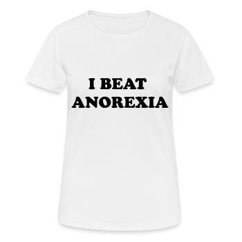i beat anorexia - Women's Breathable T-Shirt - white - Front - AI Model Female 172 dark (172cm)
