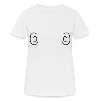 cartoon 2 grosse ohren ohr laut geraeusche lustig - Frauen T-Shirt atmungsaktiv - Weiß - Vorne - AI Model Female 172 dark (172cm)