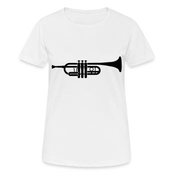 trompette - T-shirt respirant Femme - blanc - Devant - AI Model Female 172 dark (172cm)